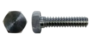 The top and side of a hex screw